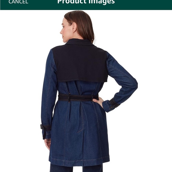 Christian Siriano x Gloria Vanderbilt Women's Storm Shield Demin Trench size 10 - Picture 4 of 7